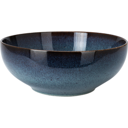 OTIX Saladeschaal - Diep Serveerbord - Schaal - Blauw - 25cm - Aardewerk - EBONY