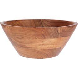 H&S Collection fruitschaal- acacia hout - D25 x H10 cmA - fruitschalen - Fruitschalen
