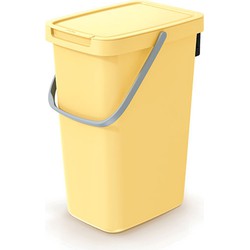 Keden GFT aanrecht afvalbak - geel - 12L - afsluitbaar - 20 x 26 x 37 cm - klepje/hengsel - Prullenbakken