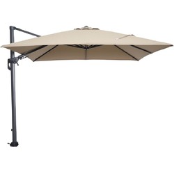 Garden Impressions Hawaii zweefparasol 300x300 cm - frame carbon black - doek taupe