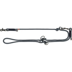 TRIXIE SOFT ROPE HONDENRIEM VERSTELBAAR ZWART / GRIJS 200X1 CM