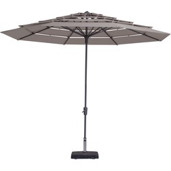 Madison - Parasol Syros Open Air Round Taupe - 350cm - Grijs