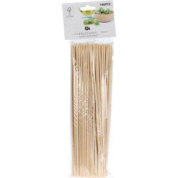 Excellent Houseware Sateprikkers - 100x - bamboe hout - 25 cm - barbecue spiezen - satestokjes - prikkers (sate)