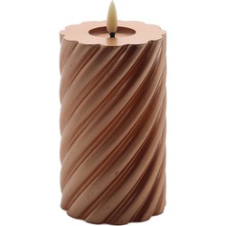 Mansion atmosphere swirl led kaars copper 12,5x7,5cm