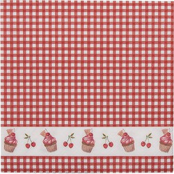 Clayre & Eef Servetten Papier Set van 20  33x33 cm (20) Rood Wit Papier Cupcakes Servetten Papieren