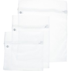Set van 3x stuks waszakjes/wasnetjes wit in 3 formaten 30, 40 en 50 cm - Waszakken