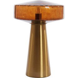 Light & Living - tafellamp - Pleat - bruin goud - glas - kleurglas-lamp - E27 - 1882164