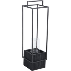 PTMD Fass Black metal lantern on base rectangle L