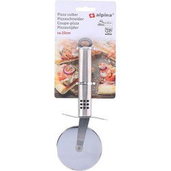 Alpina Pizzasnijder - RVS - 22 cm - vaatwasserbestendig - pizzames - Pizzasnijders