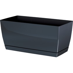 Prosperplast plantenpot - kunststof - antraciet - 29 x 14 x 14 cm - Plantenpotten