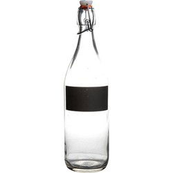 Water/Weck/Sap flessen met krijtvakje - 970 ml - Met beugeldop - Decoratieve flessen