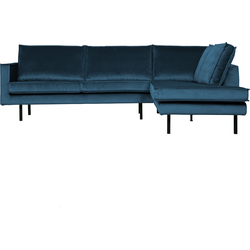 BePureHome Rodeo Hoekbank Rechts - Velvet - Blauw - 85x266x86/213