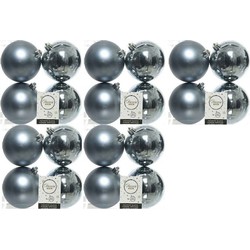 20x Kunststof kerstballen glanzend/mat grijsblauw 10 cm kerstboom versiering/decoratie - Kerstbal