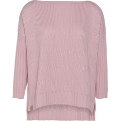 Knit Factory Kylie Gebreide Dames Trui - Boothals - Roze - 36/44