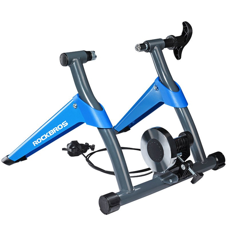 Decopatent® Fietstrainer - Rollenbank fiets 26-28 Inch of wielen - - Racefiets - Mountainbike - Aluminium - Blauw - Decopatent - | HomeDeco.nl