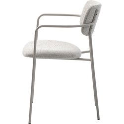 Eetkamerstoel Off White Stof - 53,5x55x77cm - Zama - Set van 2