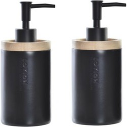 2x stuks zeeppompje/dispenser polystone zwart 8 x 18 cm - Zeeppompjes