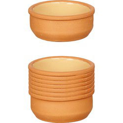 La Dehesa Tapas schaaltjes - 12x - mini - terracotta/geel - 8 x 4 cm - Snack en tapasschalen