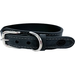 SAZZZ HALSBAND HOND BOHO VINTAGE LEER ANTRACIET 37-45X3,5 CM