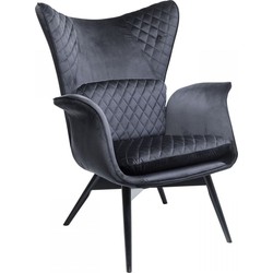 Kare Fauteuil Tudor Velvet Black