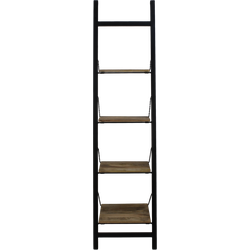 HSM Collection-Decoratieve Ladder -55x40x220-Zwart/Naturel-Mango/Metaal