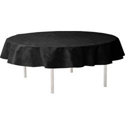 Santex Feest tafelkleed/tafellaken rond - zwart - 240 cm - stof - Tafellakens