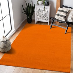 Tapijtenloods Uni Effen Laagpolig Vloerkleed Modern Oranje- 160x230 CM