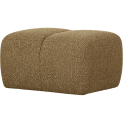 WOOOD Mojo Poef - Bouclé - Geel/Bruin Melange - 80x60x45