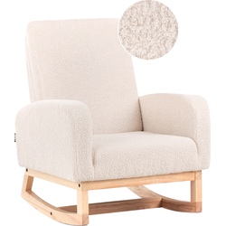 Beliani NORBY - Schommelfauteuil-Beige-Bouclé