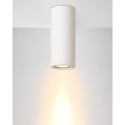 Plafondlamp wit gips rond 170mm hoog met fitting GU10