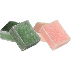 Ideas4seasons Amberblokjes/geurblokjes - roos en dennen - 6x stuks - huisparfum - Amberblokjes
