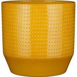Mica Decorations Nola Bloempot - 27x27x25 cm - Keramiek - Geel