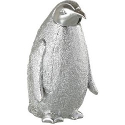  J-Line Decoratie Kerst Pinguïn Zilver Small