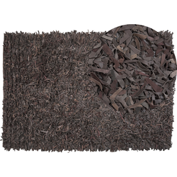 MUT  - Shaggy vloerkleed - Donkerbruin - 140 x 200 cm - Leer