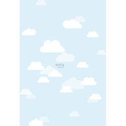 ESTAhome fotobehang wolkjes lichtblauw - 200 x 279 cm - 158842