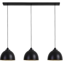 Kylie Hanglamp 3 lichts 135x30x26cm zwart/goud - Eigentijds Modern - 2 jaar garantie
