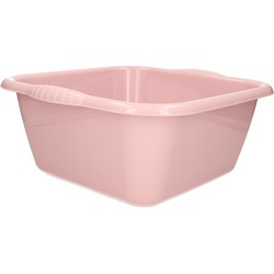 Afwasbak teil - 15 liter - licht roze - kunststof - 41 x 39 x 16,5 cm - Afwasbak