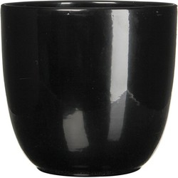 3 stuks - Bloempot Pot rond es/9 tusca 9 x 10 cm zwart Mica - Mica Decorations