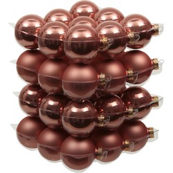 72x stuks glazen kerstballen koraal roze 4 cm mat/glans - Kerstbal