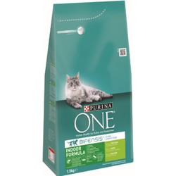 Kattenvoer one indoor rijk aan kalkoen & volkoren granen brokjes 1,5 kg - Purina