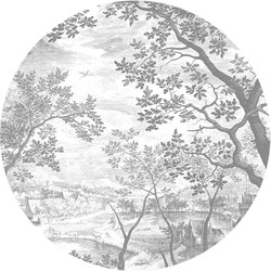 behangcirkel s engraved landscapes white tree ø142,5