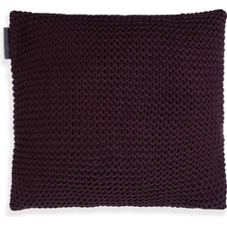 Knit Factory Vinz Sierkussen - Aubergine - 50x50 cm - Inclusief kussenvulling