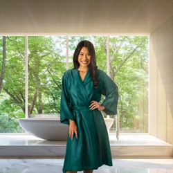 Kayori Kimono Tencel - Donkergroen - Xl