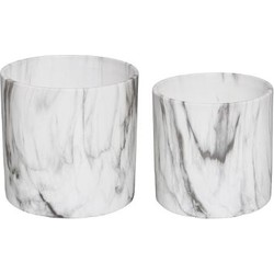 Set van 2 Bloempot Marble