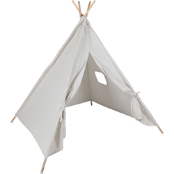 MISOU Tipi Tent - Kinder Speeltent - Jongens Meisjes - 120x120x150cm - Beige - Hout Katoen