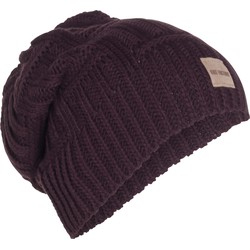 Knit Factory Bobby Gebreide Muts Heren & Dames - Sloppy Beanie - Aubergine - One Size