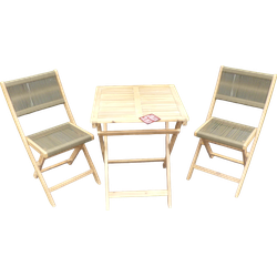 Melun inklapbare set olive green/acacia light teak look