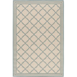 Safavieh Trellis Indoor/Outdoor Geweven Vloerkleed, Beachhouse Collectie, BHS121, in Cream & Aqua, 122 X 183 cm