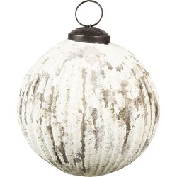 Clayre & Eef Kerstbal  Ø 10 cm Beige Glas Kerstdecoratie