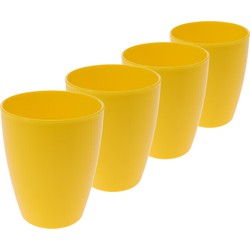 6x drinkbekers kunststof 340 ml geel - Drinkbekers